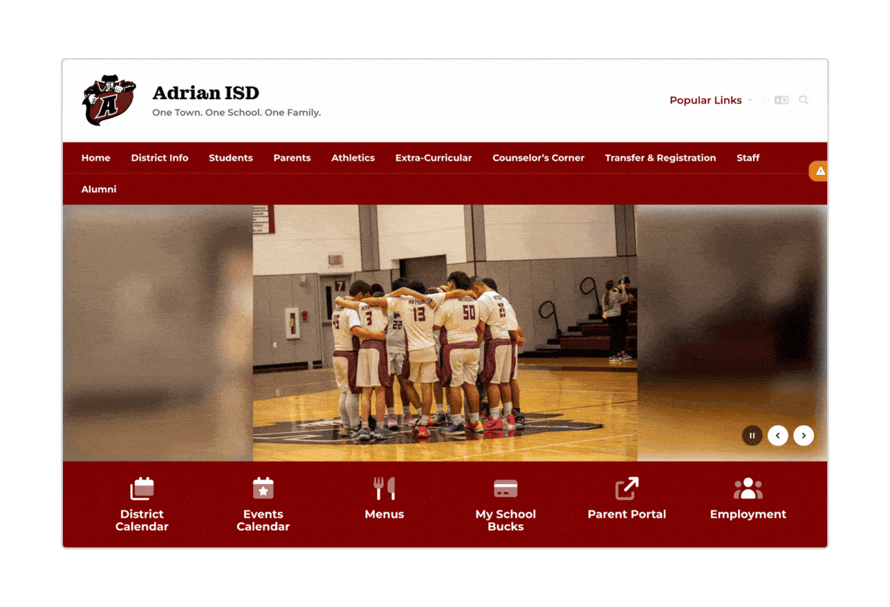 Adrian ISD homepage